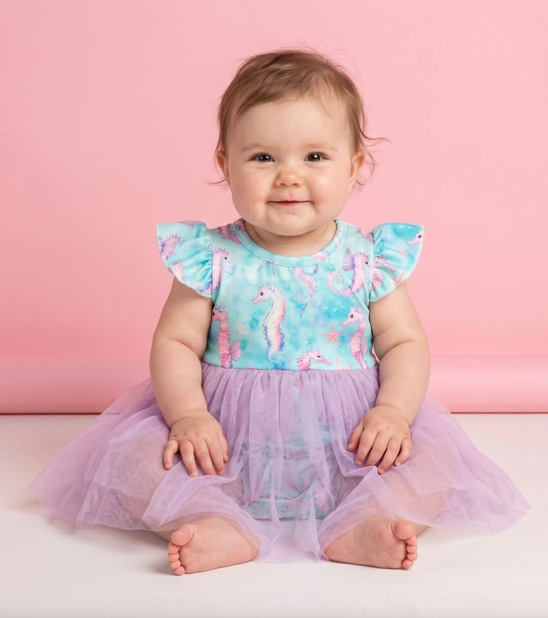 Under the sea, seahorse romper