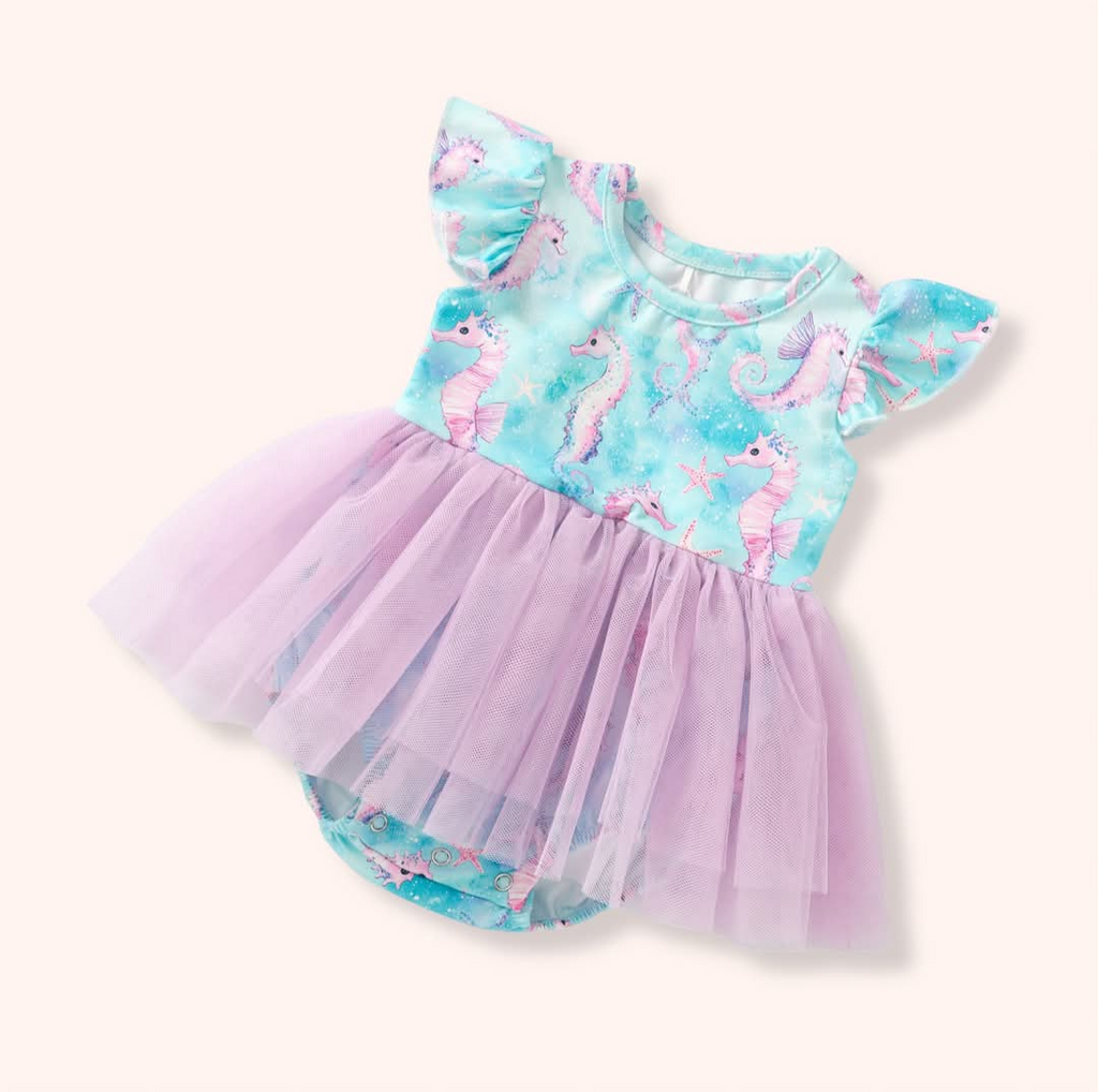 Under the sea, seahorse romper